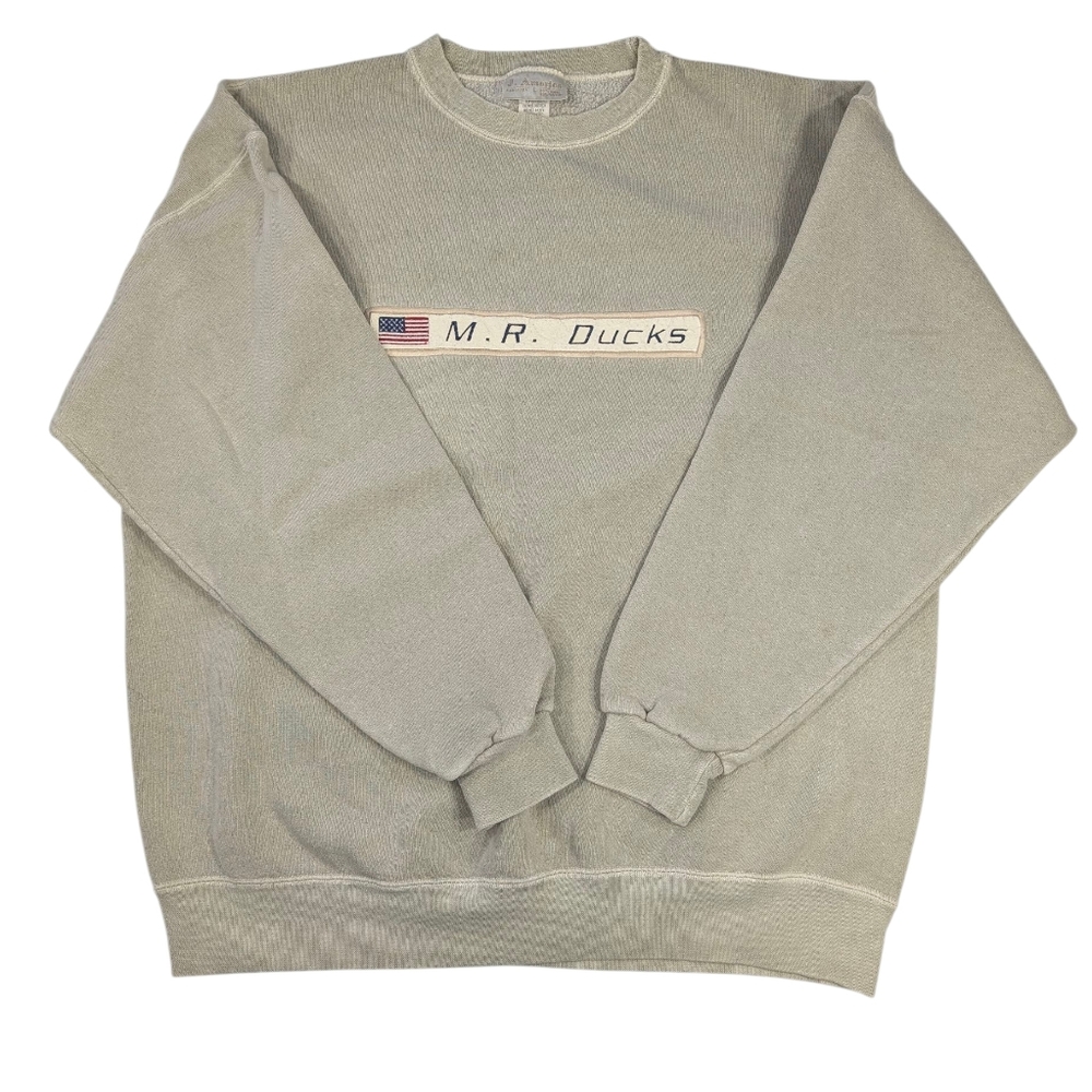Vintage J. America, M. R. Ducks cotton blend, neutral sweatshirt. Large